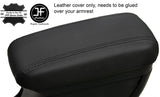 BLACK STITCHING ARMREST LID REAL LEATHER COVER FITS KIA RIO MK3 2012-2017