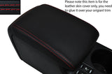 RED STITCH BLACK LEATHER ARMREST SKIN COVER FITS SUBARU XV 2012-2016 CUSTOM NEW