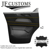 YELLOW STITCH LEATHER 2X DOOR CARD COVERS FOR VW T6 TRANSPORTER FACELIFT 2020+