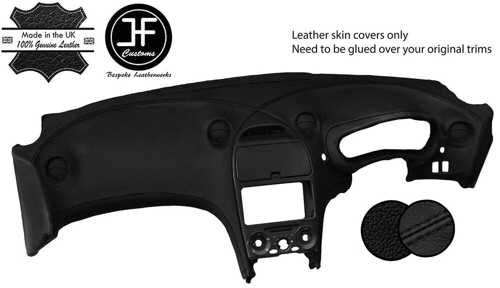 BLACK BLACK REAL LEATHER DASH DASHBOARD COVER FITS TOYOTA CELICA MK7 1999-2006