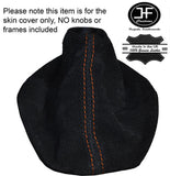ORANGE STITCHING SUEDE GEAR GAITER FITS VOLKSWAGEN VW GOLF MK4 BORA 1998-2005