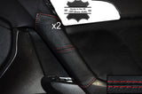 RED STITCH 2X REAR DOOR HANDLE LEATHER COVERS FITS HONDA ACCORD MK8 2008-2012