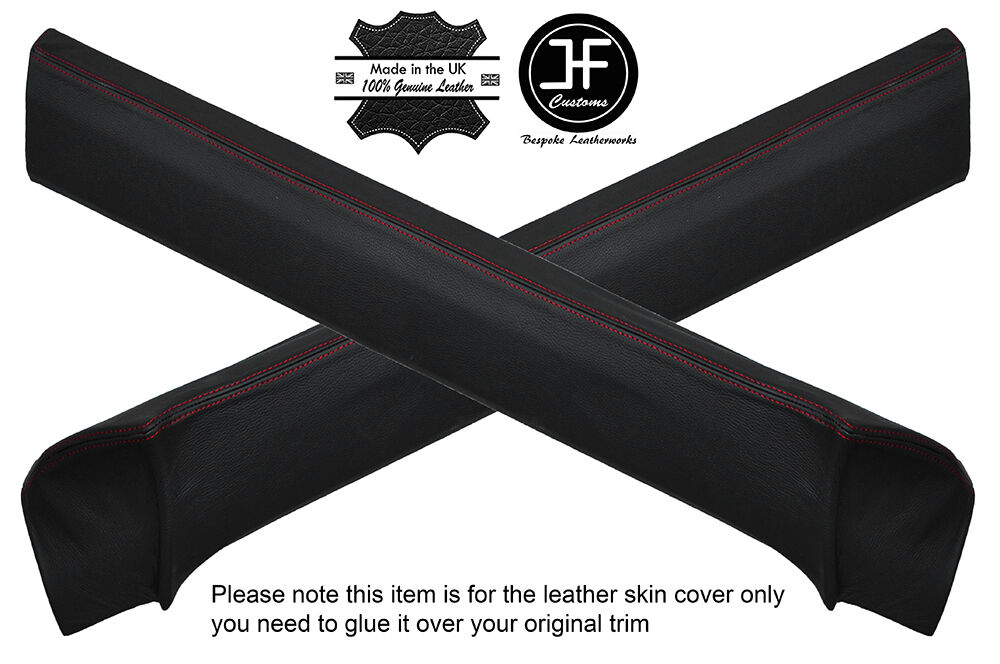 RED STITCH 2X TOP FRONT DOOR CAPPINGS LEATHER COVERS FITS BMW 6 SERIES E24