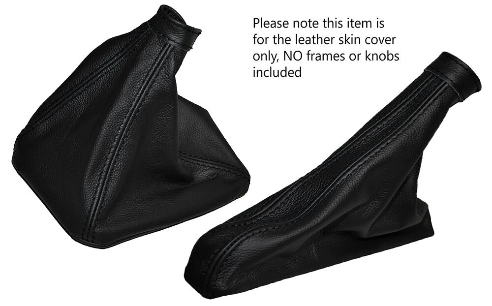 BLACK STITCHING LEATHER GEAR & HANDBRAKE GAITERS FITS LANCIA DEDRA 1989-2000