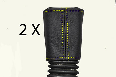 yellow stitch FITS MG ZR ROVER 25 99-05 2X SEAT BELT STALK LEATHER COVERS