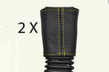 yellow stitch FITS MG ZR ROVER 25 99-05 2X SEAT BELT STALK LEATHER COVERS