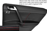 RED STITCH 2X REAR DOOR CARD TRIM LEATHER COVERS FITS VW POLO MK6 5 DOORS