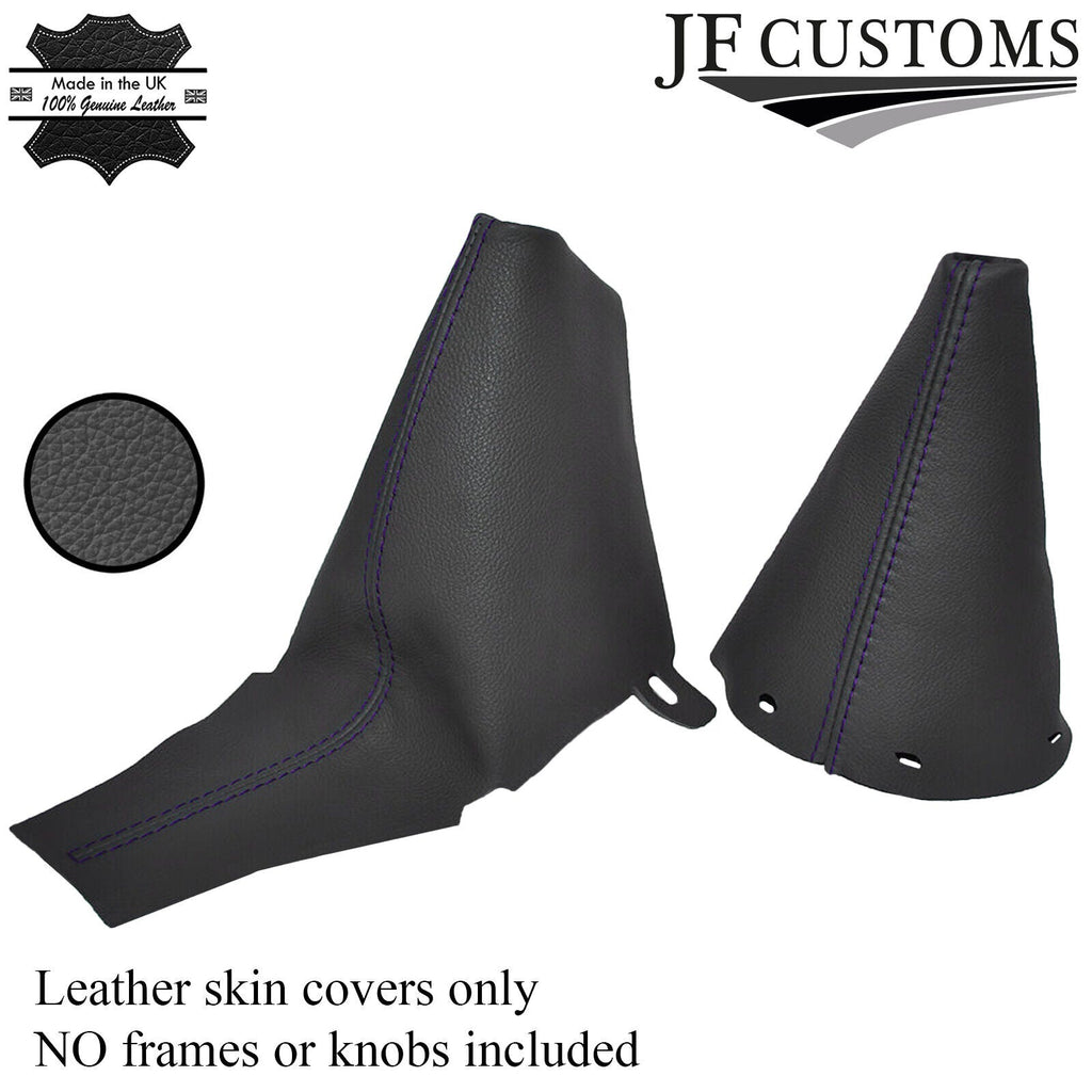 PURPLE STITCHING FITS BMW MINI R50 R53 GEAR HANDBRAKE 2001-2006 01-06 DARK GREY