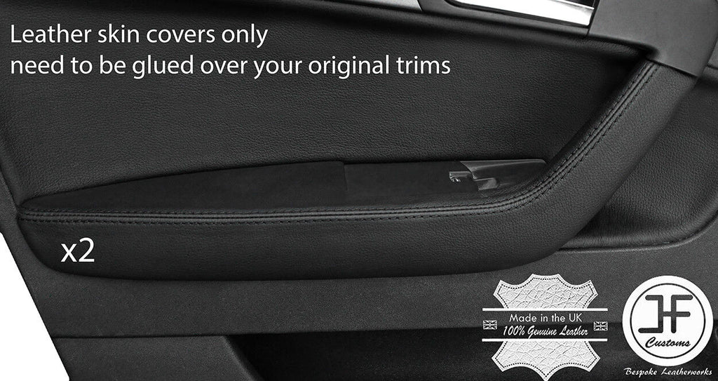 BLACK STITCH 2X FRONT DOOR HANDLE ARMREST LEATHER COVER FOR AUDI A3 04-12 5DOOR