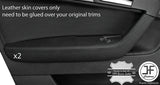 BLACK STITCH 2X FRONT DOOR HANDLE ARMREST LEATHER COVER FOR AUDI A3 04-12 5DOOR