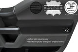 BLACK & BLACK LEATHER 2X FRONT DOOR CARD TRIM COVER FOR FORD F-150 F150 15-19