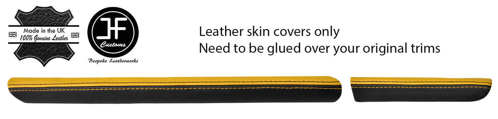 BLACK & YELLOW LEATHER DASH DASHBOARD TRIM COVERS FOR RENAULT CLIO MK2 01-05