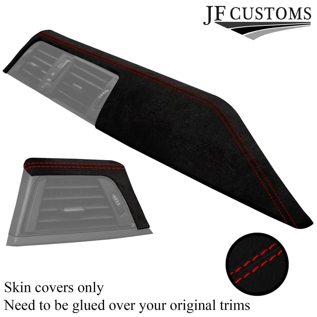 RED STITCH SUEDE 2X FRONT DASH TRIM COVERS FITS BMW F30 F31 11-18 CUSTOM NEW