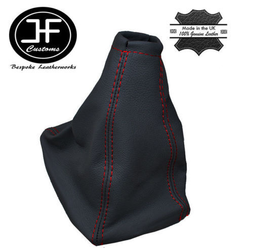 RED STITCH GEAR GAITER FITS VAUXHALL TIGRA TWINTOP 2004-2009  GREY LEATHER