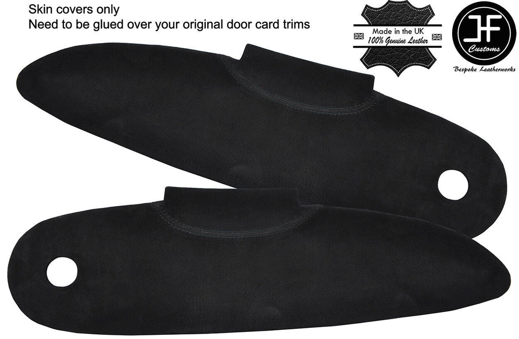 BLACK STITCH 2X DOOR CARD TRIM SUEDE COVERS FOR LOTUS ELISE S1 96-01 STYLE 2
