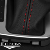 D RED STITCH LEATHER AUTO GEAR+PLASTIC FRAME FOR SATURN L100 L200 L300 00-05