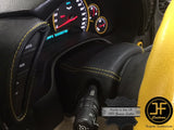YELLOW STITCH STEERING SHROUD COLUMN LEATHER COVER FITS CORVETTE C6 2005-2013