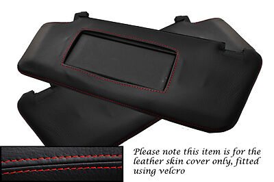 RED STITCHING FITS MERCEDES C CLASS W204 2007+ 2X SUN VISORS LEATHER COVERS ONLY