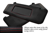RED STITCHING FITS MERCEDES C CLASS W204 2007+ 2X SUN VISORS LEATHER COVERS ONLY