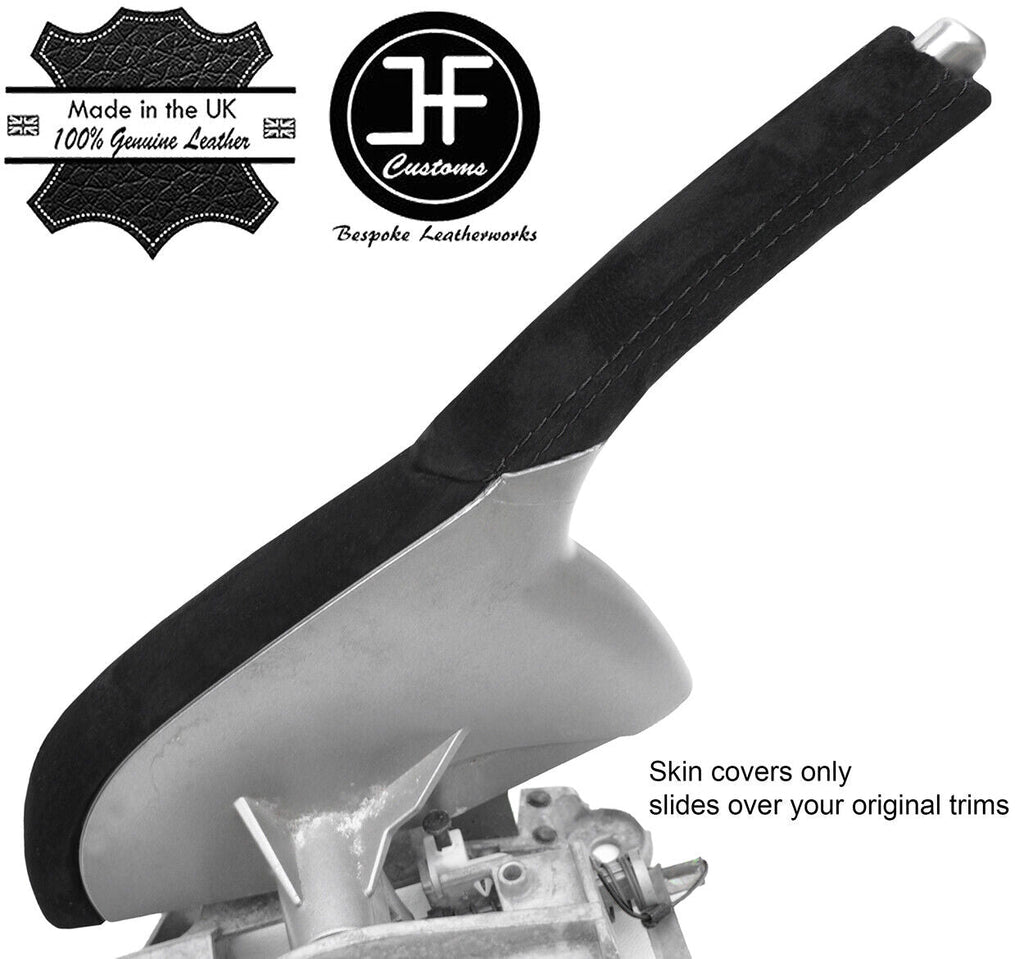 BLACK STITCH HANDBRAKE HANDLE & TRIM REAL SUEDE COVERS FOR PORSCHE BOXSTER 987