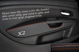 ORANGE STITCH 2X FRONT DOOR CARD TRIM ARMREST COVER FITS FIAT GRANDE PUNTO 05-11