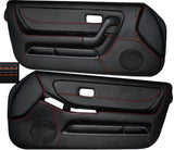 ORANGE STITCH 2X FRONT FULL DOOR CARD SKIN COVERS FITS NISSAN SKYLINE R33 93-98
