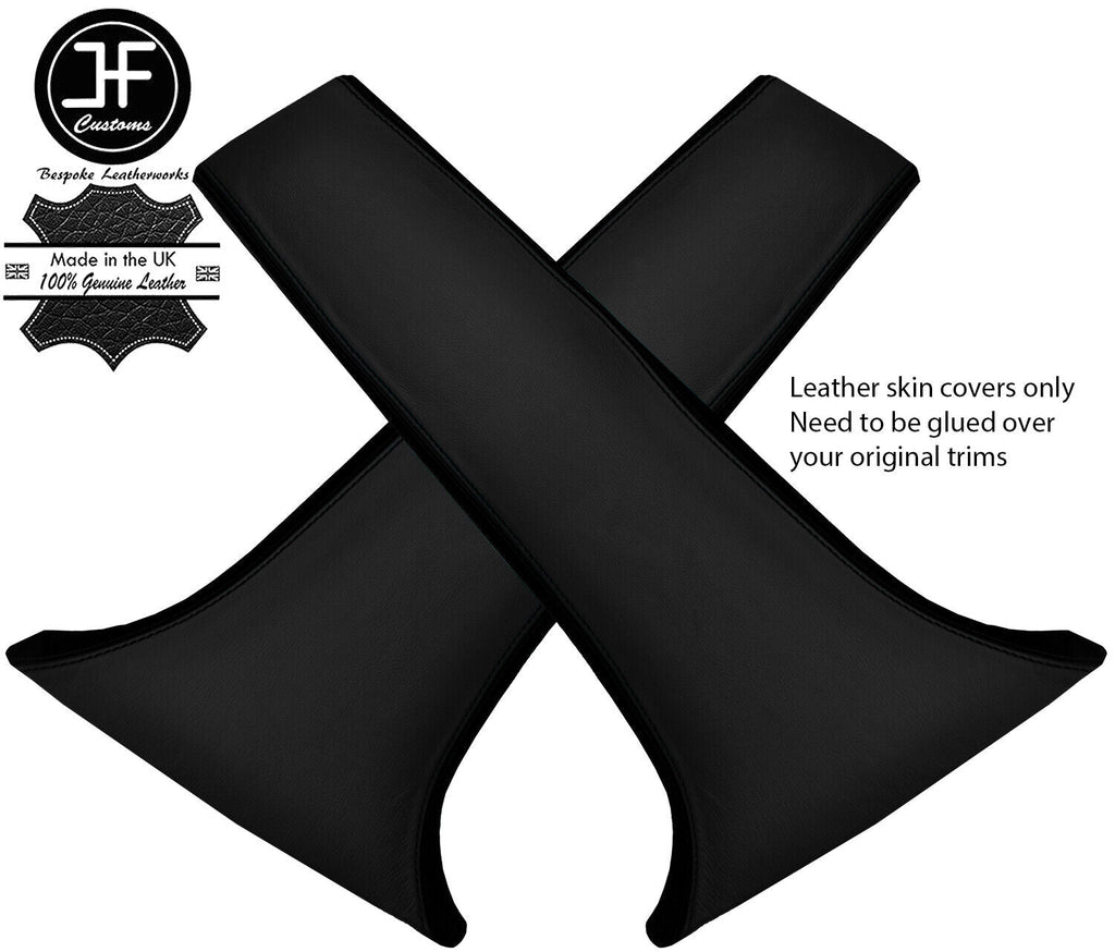BLACK & BLACK LEATHER LOWER B PILLAR COVERS FOR FORD FOCUS MK1 98-04 5 DOOR