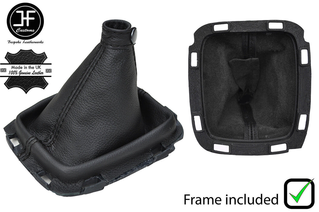 BLACK STITCH LEATHER GEAR GAITER+PLASTIC FRAME FITS HYUNDAI COUPE GENESIS 08-12