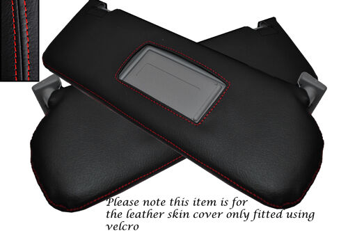 RED STITCHING FITS ALFA ROMEO 166 1998-2007 2X SUN VISORS LEATHER COVER ONLY