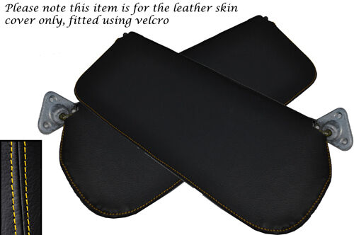 YELLOW  STITCHING FITS SUNBEAM RAPIER 2X SUN VISORS LEATHER COVERS ONLY