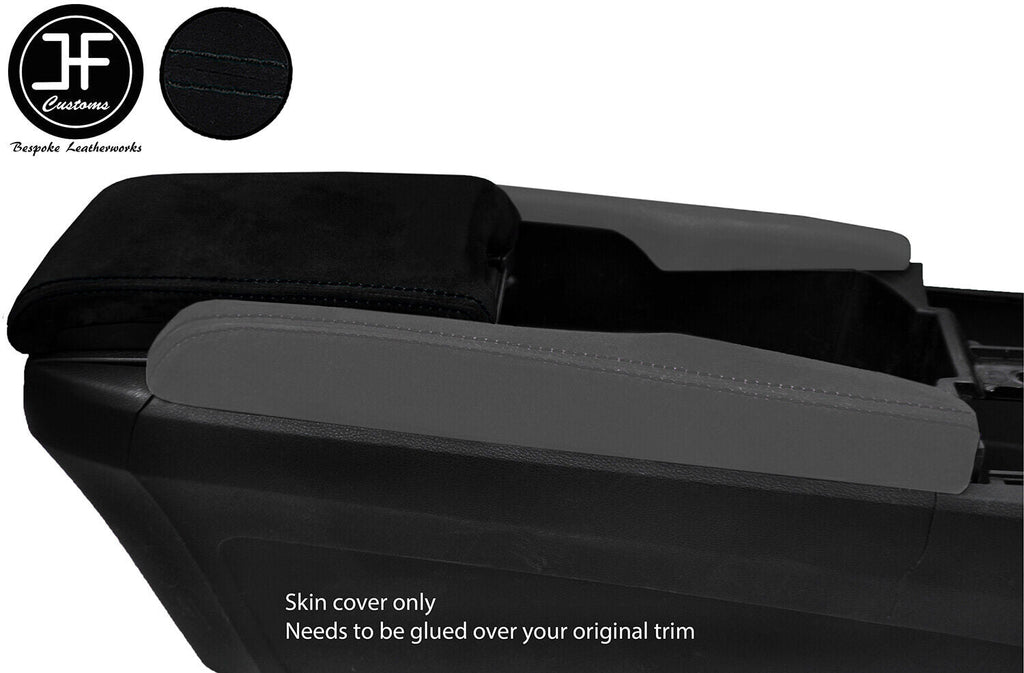 BLACK STITCHING SUEDE ARMREST LID COVER FOR HONDA CIVIC MK10 2017-2019