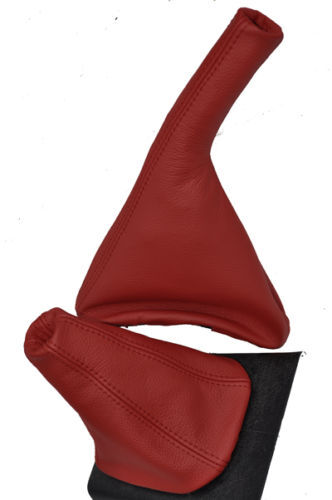 FITS VW POLO MK3 MK4 MK5 MK6  SET 100% LEATHER DARK RED CUSTOM NEW MADE IN UK