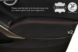 RED STITCH 2X FRONT DOOR ARMREST LEATHER COVER FITS FIAT 500X 500 X 14-17