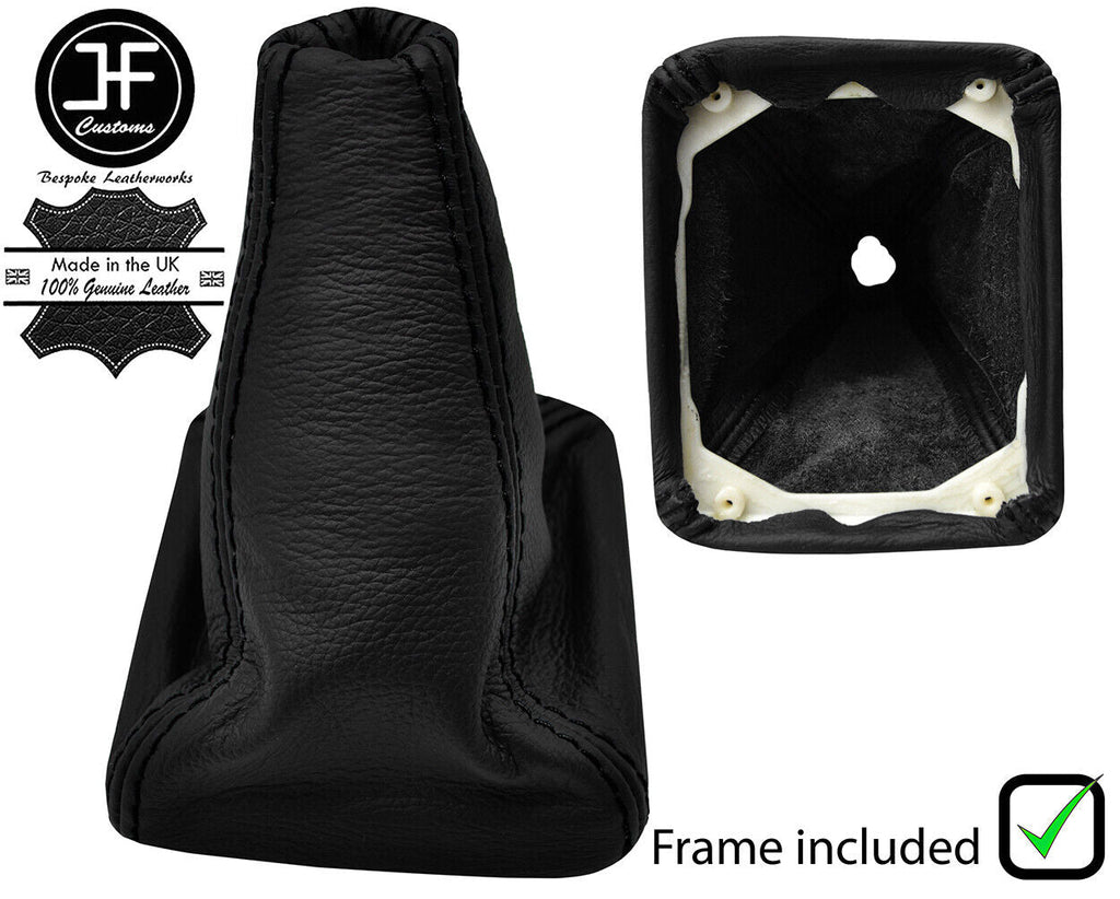 BLACK STITCH LEATHER GEAR GAITER+PLASTIC FRAME FOR AUDI 80 CABRIO B4 1991-1996