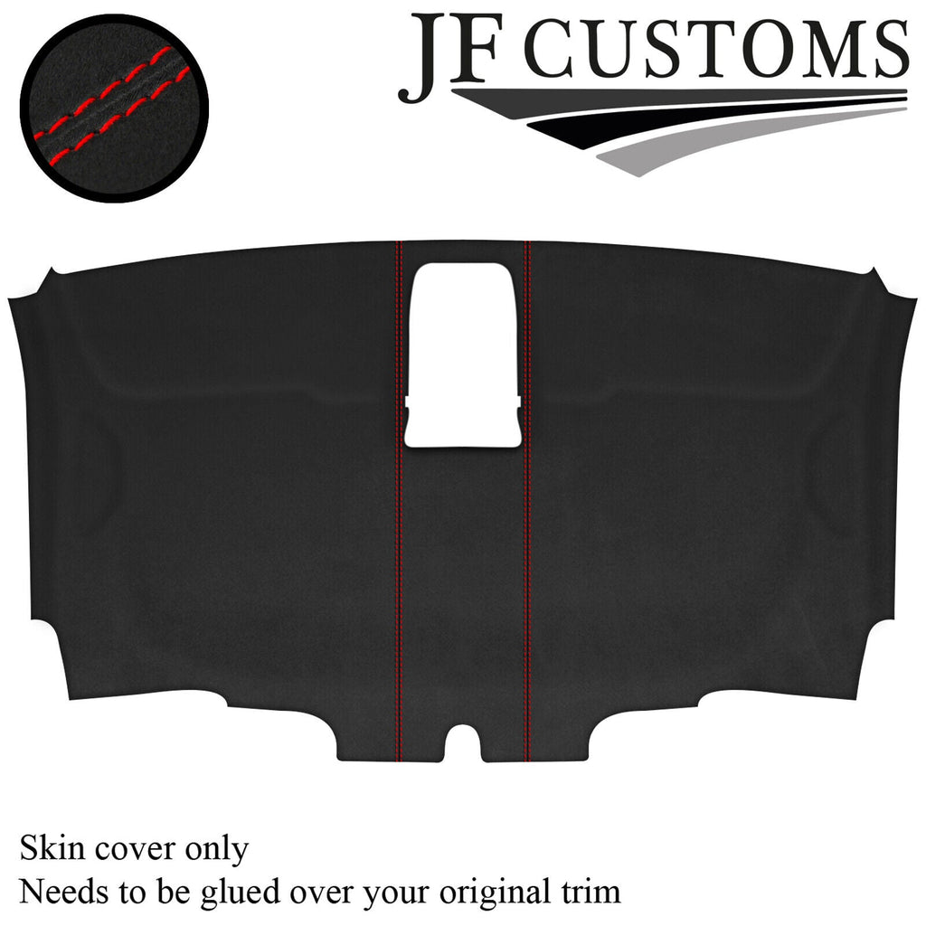 RED STITCH D GREY SUEDE HEADLINER COVER FOR VW T6 TRANSPORTER VAN 16-19