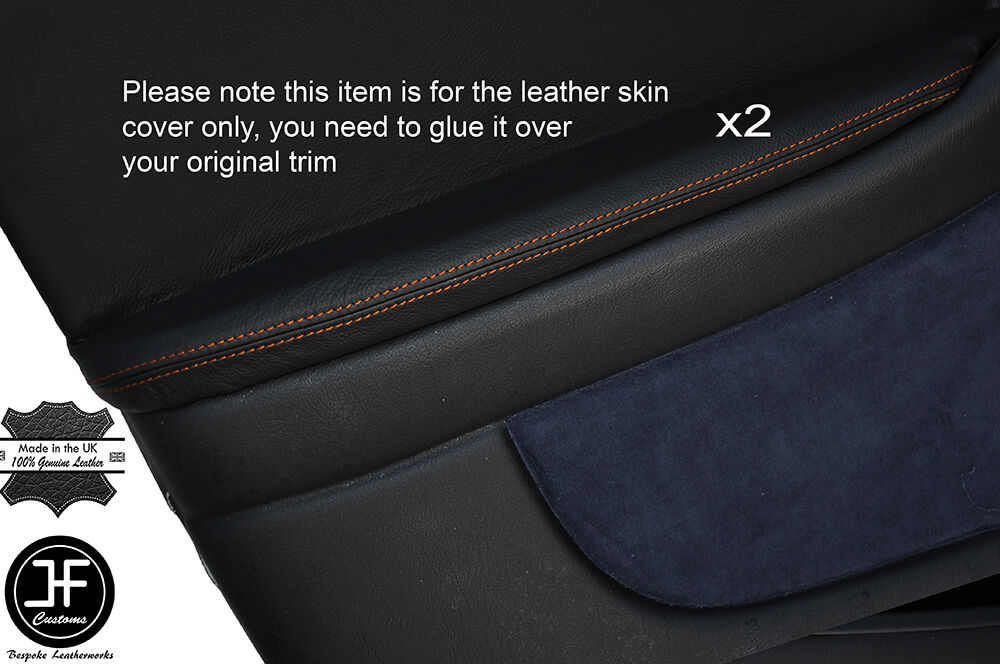 ORANGE STITCH 2X FRONT DOOR ARMREST LEATHER SKIN COVERS FITS PONTIAC GTO 04-06