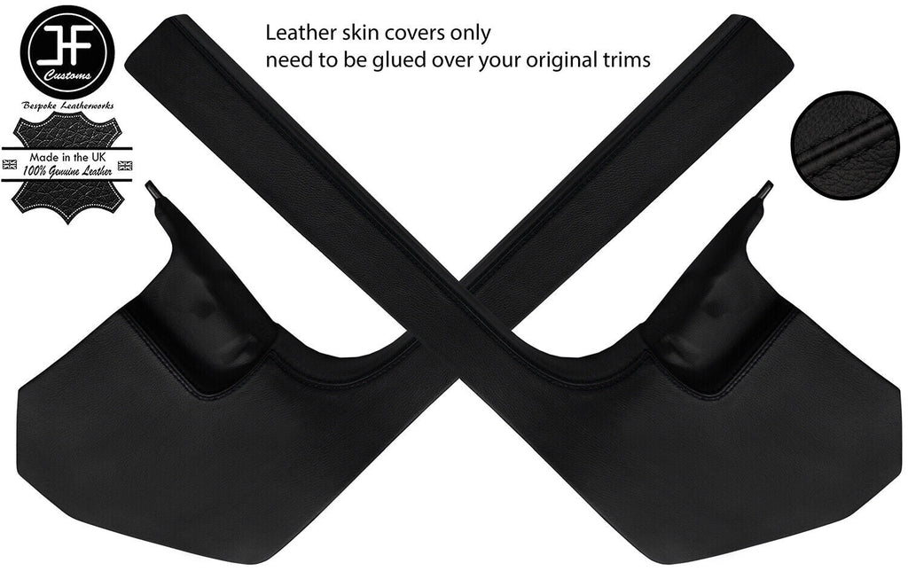 BLACK STITCH 2X LOWER SIDE KICK PANEL SILL LEATHER COVERS FITS AUDI A4 B8 08-15