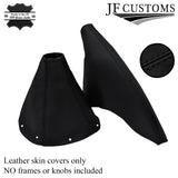 BLACK STITCHING FITS MAZDA MX5 MK3 2005-2012 LEATHER GEAR HANDBRAKE GAITERS