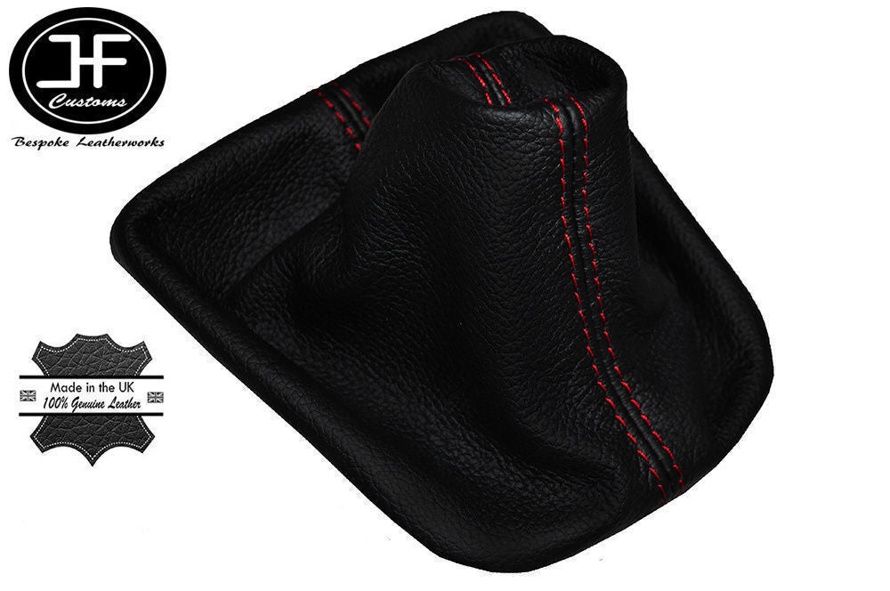 RED STITCHING MANUAL LEATHER GEAR GAITER FITS VW PASSAT B6 2005-2013 CUSTOM NEW