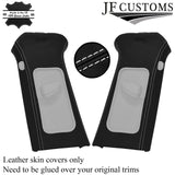 WHITE STITCH LEATHER 2X UPPER B PILLAR COVERS FITS VW PASSAT B6 05-10 CUSTOM NEW