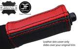 BLACK & RED TOP GRAIN LEATHER HANDBRAKE HANDLE COVER FOR MAZDA RX7 FC3S 86-91
