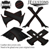 RED STITCH LEATHER PILLAR KIT COVERS FITS SUBARU IMPREZA WRX STI 05-07