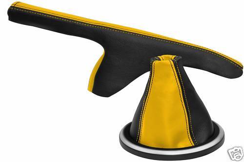 FITS FORD FIESTA MK7 LEATHER SET YELLOW BLACK 2 TONE 02-08 CUSTOM NEW MADE IN UK