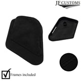 BLACK ST. 2X SUEDE SEAT HANDLE KNOB & PLATE COVER+FRAME FOR LAND ROVER DEFENDER