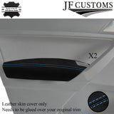 LIGHT BLUE STITCH 2X FRONT DOOR ARMREST LEATHER COVERS FOR VW CADDY MK4 15-20