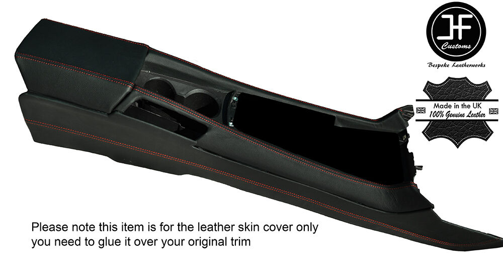 RED STITCHING CENTRE CONSOLE & ARMREST LEATHER COVERS FITS CAMARO 2010-2015
