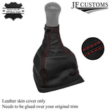 FITS MAZDA 323F 89-94 RED STITCH OVER-RUBBER LEATHER GEAR GAITER CUSTOM NEW