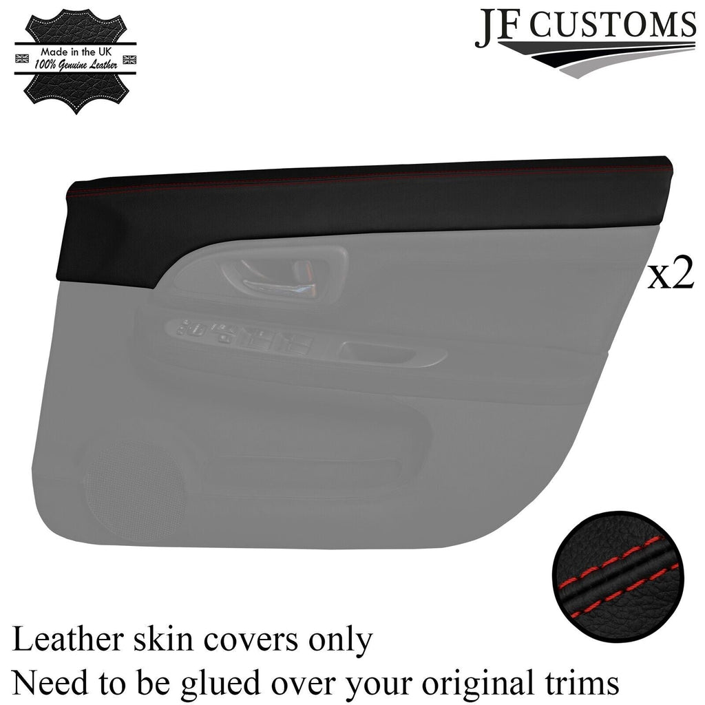 D RED STITCH 2X TOP FRONT DOOR CAPPING COVERS FOR SUBARU IMPREZA WRX STI 03-07