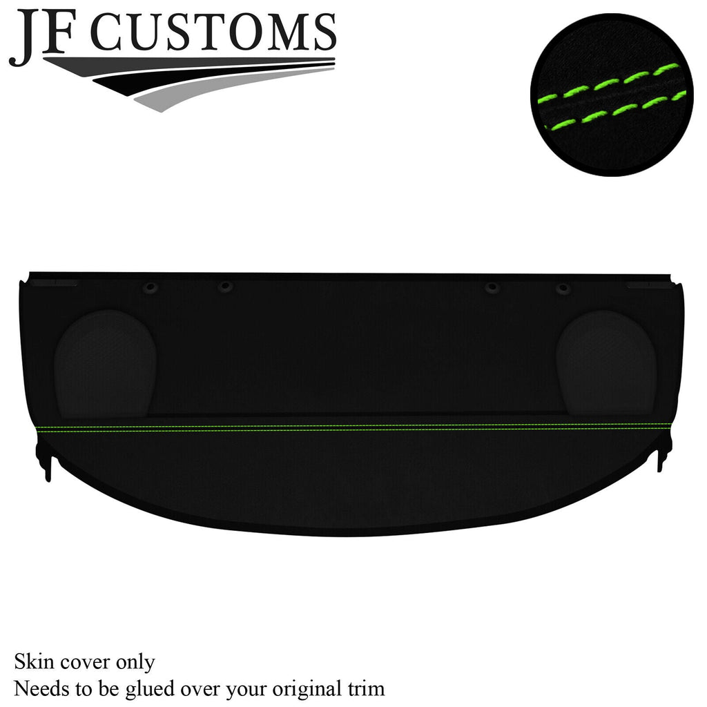 GREEN STITCH LUXE-SUEDE REAR PARCEL SHELF COVER FOR BMW E46 SALOON 98-05