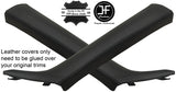 BLACK STITCH 2X A POST PILLAR LEATHER COVERS FITS BMW 4 SERIES COUPE F32 82